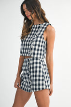 Load image into Gallery viewer, Navy Scallop Gingham Set (Top)
