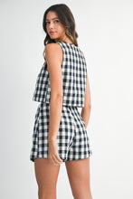Load image into Gallery viewer, Navy Scallop Gingham Set (Top)

