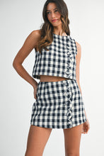 Load image into Gallery viewer, Navy Scallop Gingham Set (Top)
