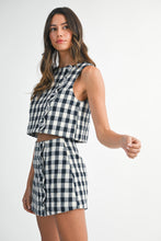 Load image into Gallery viewer, Navy Scallop Gingham Set (Top)
