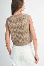 Load image into Gallery viewer, Latte Cable Knit Sweater Vest
