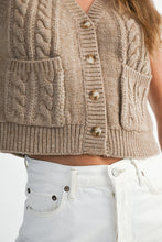 Load image into Gallery viewer, Latte Cable Knit Sweater Vest
