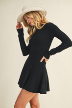 Load image into Gallery viewer, Pleated Sweater Dress (Black)
