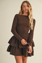 Load image into Gallery viewer, Tiered Ruffle Dress (Chocolate)
