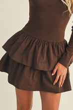 Load image into Gallery viewer, Tiered Ruffle Dress (Chocolate)
