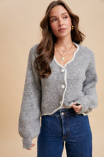 Load image into Gallery viewer, Scalloped Cardigan (Grey)
