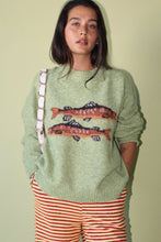 Load image into Gallery viewer, Gone Fishing Trout Sweater (Green) PREORDER
