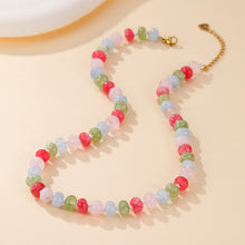 Load image into Gallery viewer, Natural Stone Glass Necklace (Watermelon)
