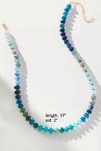 Load image into Gallery viewer, Natural Stone Glass Necklace (Blue)
