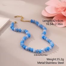 Load image into Gallery viewer, Natural Stone Glass Necklace (Cobalt)
