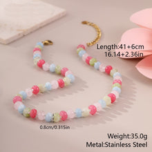 Load image into Gallery viewer, Natural Stone Glass Necklace (Watermelon)
