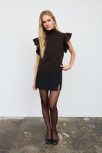 Load image into Gallery viewer, Chocolate Ruffle Sleeve Sweater Vest

