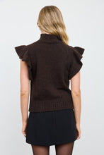 Load image into Gallery viewer, Chocolate Ruffle Sleeve Sweater Vest
