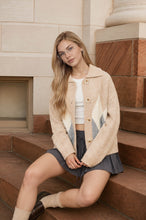 Load image into Gallery viewer, Collared Argyle Cardigan
