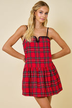 Load image into Gallery viewer, Plaid Drop Waist Dress (Red)
