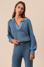 Load image into Gallery viewer, Blue Ribbed Sweater Set (Sweater)
