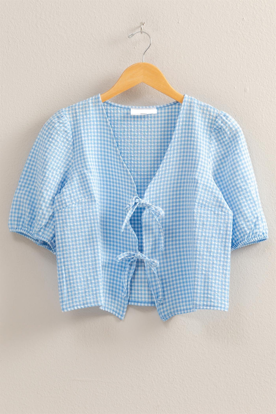 Rosie Gingham Blouse (Blue)