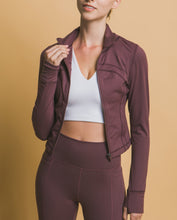 Load image into Gallery viewer, Portia Cropped Jacket (Wine)
