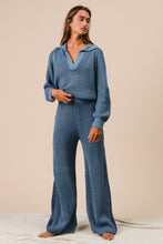 Load image into Gallery viewer, Blue Ribbed Sweater Set (Sweater)
