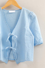 Load image into Gallery viewer, Rosie Gingham Blouse (Blue)
