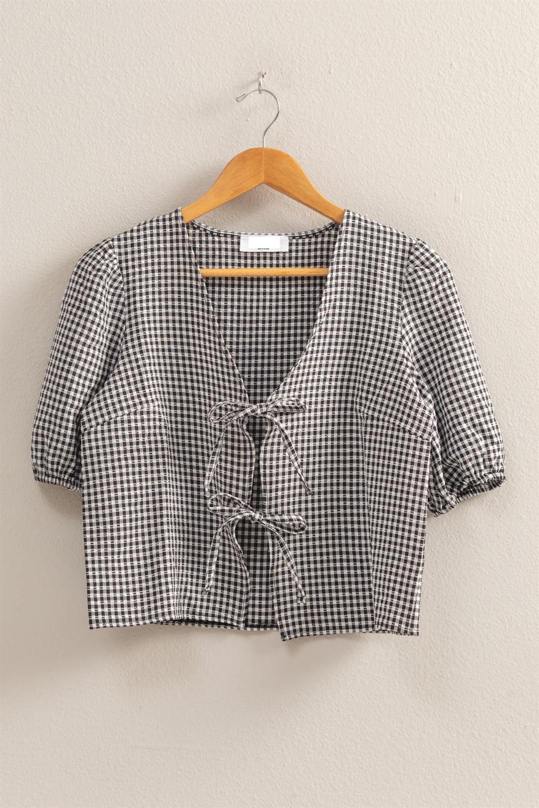 Rosie Gingham Blouse (Black)