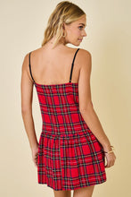 Load image into Gallery viewer, Plaid Drop Waist Dress (Red)
