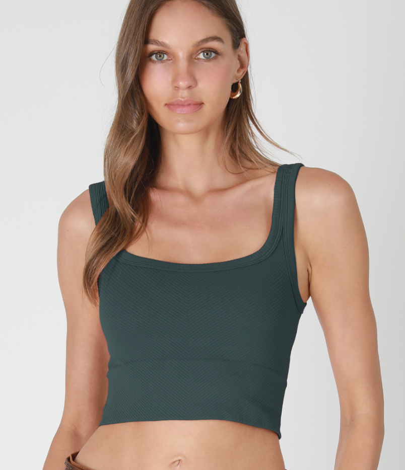 Chevron Scoop Neck (Forest Night)