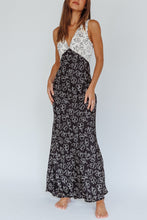 Load image into Gallery viewer, Cream + Black Floral Maxi Dress

