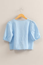 Load image into Gallery viewer, Rosie Gingham Blouse (Blue)
