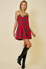 Load image into Gallery viewer, Plaid Drop Waist Dress (Red)
