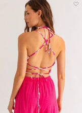 Load image into Gallery viewer, Barbie Girl Pink Floral Open Back Top
