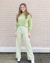 Load image into Gallery viewer, Floral Lightweight Trouser (Green Apple)

