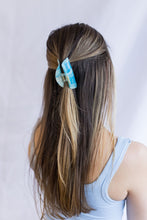 Load image into Gallery viewer, Half Moon Acetate Hair Clip (Blue/Cream)

