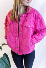 Load image into Gallery viewer, Freely Oversized Quilted Shacket (Fuchsia)
